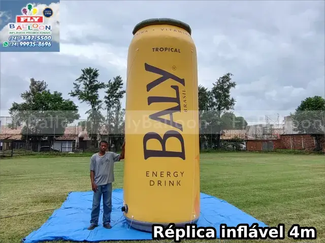 Réplica inflável gigante personalizada de energético Baly Tropical